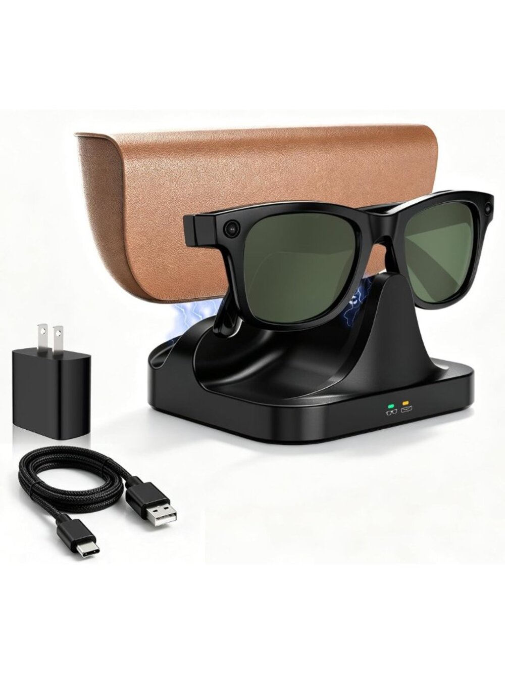 2-in-1 Magnetic Charging Stand for Smart Glasses - Fast & Convenient Charging